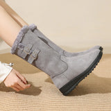 Classic Mid Calf Plush Snow Zipper Boot