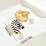 Shiny Crystal Zebra Dangle Earrings