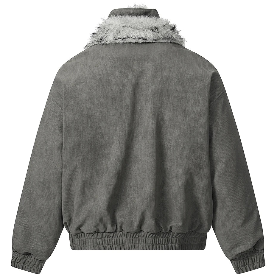 Streetwear Winter Vintage Fur Thicken Parkas Jacket