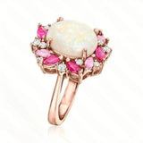 Delicate Pink Zirconia Flower Ring