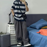 Retro Japanese Solid Color Elastic Pants