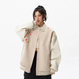 Y2K Cozy Embroidered Baseball Varsity Jacket