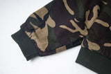 Camouflage Retro Print Faux Fur Hooded Jacket