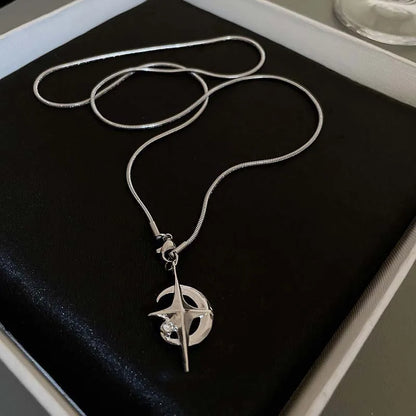 Y2K Crystal Star Pendants Necklace