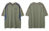Lightweight Retro Striped Vintage Patchwork T-Shirt