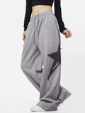 Embroidered Star Loose High Waist Sweatpants