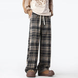 Retro Plaid Wide Leg Pants