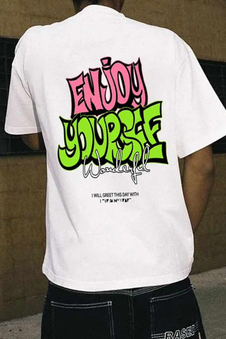 Y2K American Loose Fit Printed Letter T-Shirt