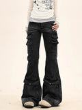 Insulated Cool Slim Fit Black Cargo Jeans