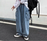 Autumn Trendy Loose Fit Denim Cargo Jeans
