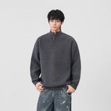 Cozy Mock Neck Waffle Knit Jumper Sweater