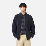 Cozy Ribbed Knit Mock Neck Cardigan