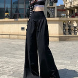 Women Vintage Streetwear Chic Wide Leg Summer Pants
