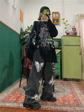 Y2k Butterfly Print Loose Jeans