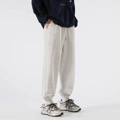 Vintage Letter Embroidered Elastic Waist Sweatpants