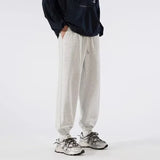 Vintage Letter Embroidered Elastic Waist Sweatpants