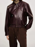 Y2K Zip-Up Faux Leather Jacket