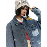 Y2K Lightweight Retro Oversized Blue Denim  Jacket