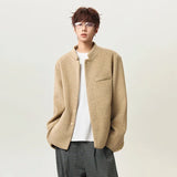 Essential Stand Collar Woolen Loose Jacket