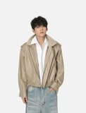 Trendy Korean Style Classic PU Leather Jacket