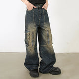 Vintage Straight Baggy Pockets Jeans