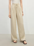Elastic High Waist Linen Pants