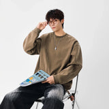 Durable Washed Crew Neck Sweatshirt
