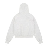 Investment Piece Rhinestone Zip Up Hooded Cotton Sweatshirt
