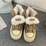 Warm Plush High Winter Lace Up Boots