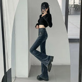 Slimming Retro High Waist Flared Straight Jeans