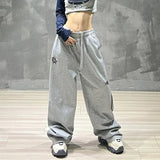 Embroidered Star Loose High Waist Sweatpants