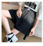 Women Black Cool High Waist Denim Short