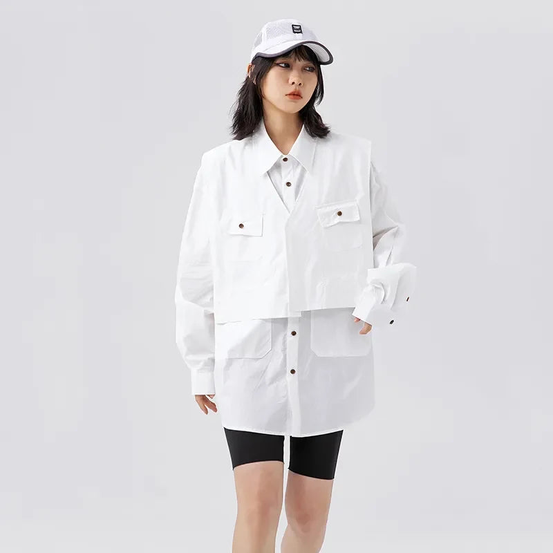 Oversized Solid Color Blank Shirt