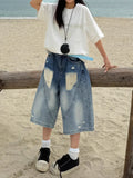 Vintage High Waist Ripped Denim Jeans