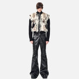 Streetwear Splicing Faux Fur Parka Jacket