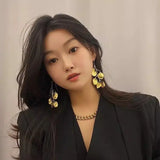 Exaggerated Leaf Drop Gold Earring