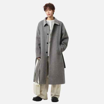 Korean Style Simple Solid Color Woolen Coat