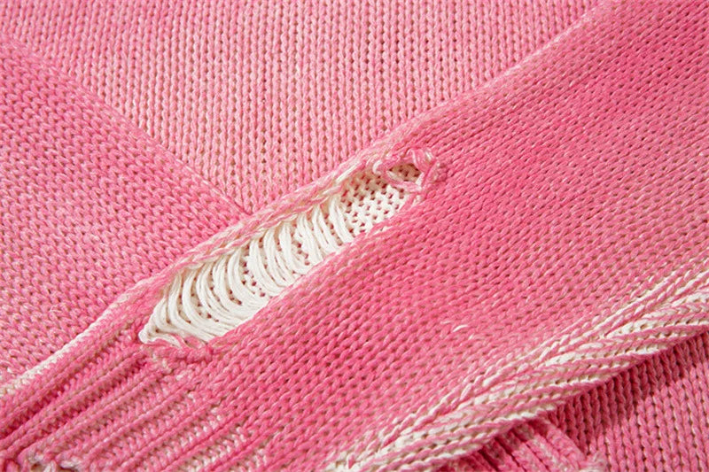 Vintage Distressed Loose Knitwear Sweater