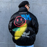 Streetwear Graffiti Print Winter Padded Puffer Jacket
