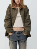Chic Minimalist Spliced Lapel Jacket