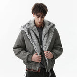 Streetwear Winter Vintage Fur Thicken Parkas Jacket