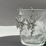 Vintage Fairy Angel Drop Hoop Earring
