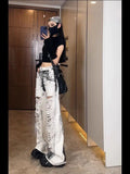 Vintage Women Streetware Ripped Denim Jeans