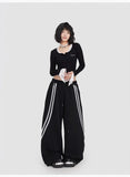 Spicy Black Lace Jazz Leisure Pants