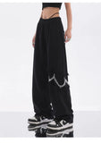 Oversize Black Streetwear Chain Hip Hop Pants