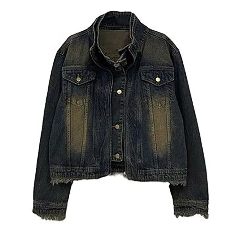 Retro Distressed Japanese Denim Jacket