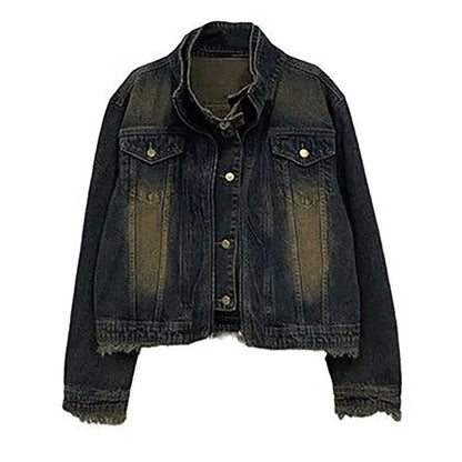 Retro Distressed Japanese Denim Jacket