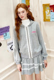 Versatile Stylish Lace Trim Hooded Sweatshirt