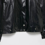 Vintage Gothic High Neck Zipper PU Leather Jacket