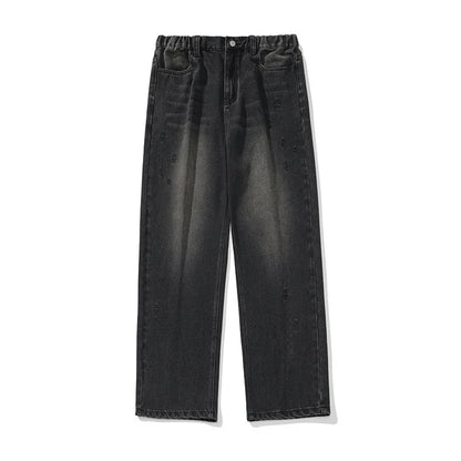 Vintage Star Embroidered Washed Denim Jeans